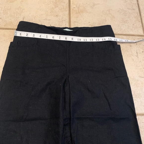 Cleo Petites Black Linen Blend Wide Leg Cropped Pants Size S - Picture 4 of 6